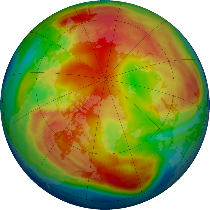 Arctic ozone map for 06 February 1985